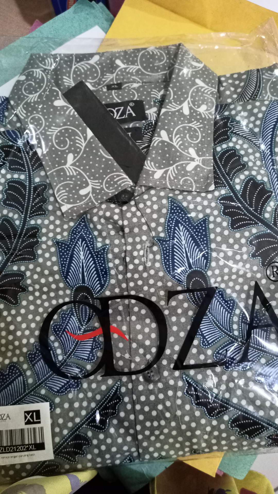 Odza Kemeja Batik Atasan Slim Fit Lengan Panjang Modern Baju Hem Sogan Depada