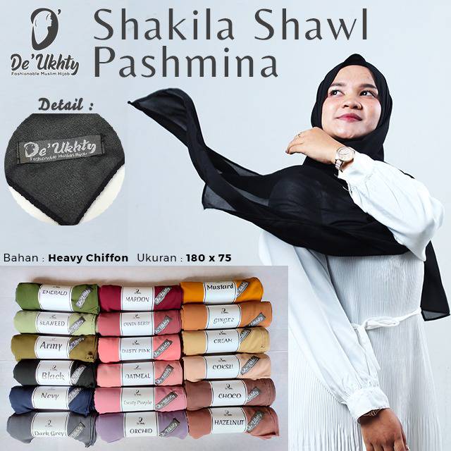 Shakila Shawl / Pashmina / Heavy Chiffon Premium Shopee Indonesia