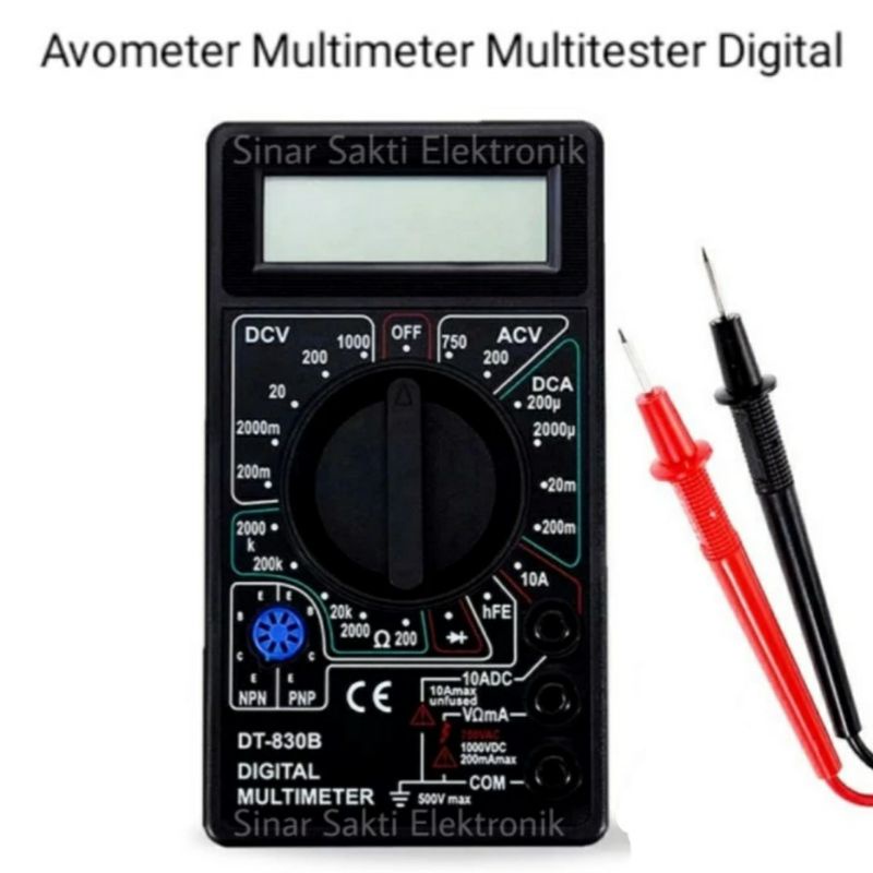 Avometer Digital Multimeter Multitester Avo Digital DT830B DT 830 B