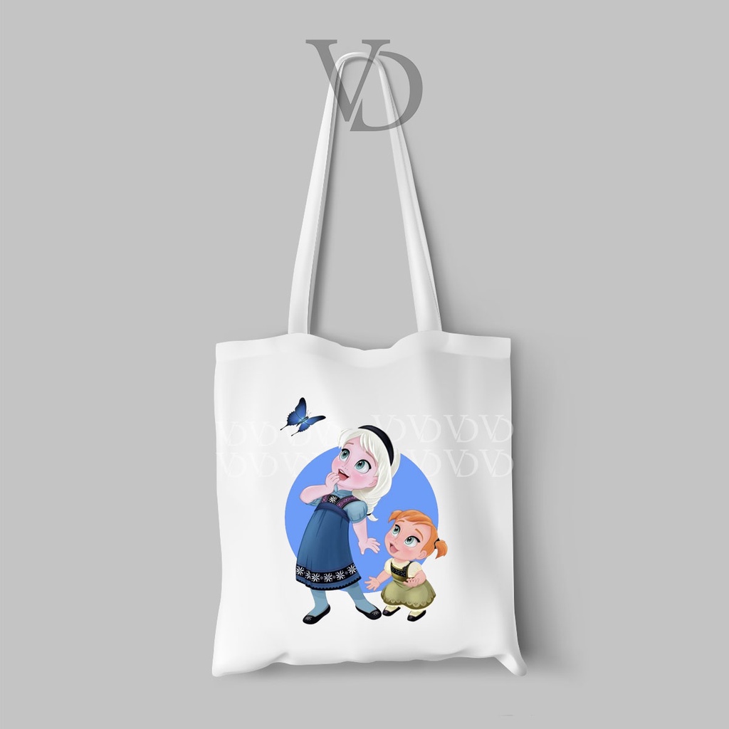 tote bag kanvas disney / totebag canvas frozen / tas anak lucu / tas elsa anna