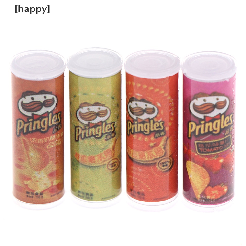 Ha 4pcs / Set Mainan Miniatur Botol Keripik Kentang Skala 1: 12 Untuk Dekorasi Rumah Boneka