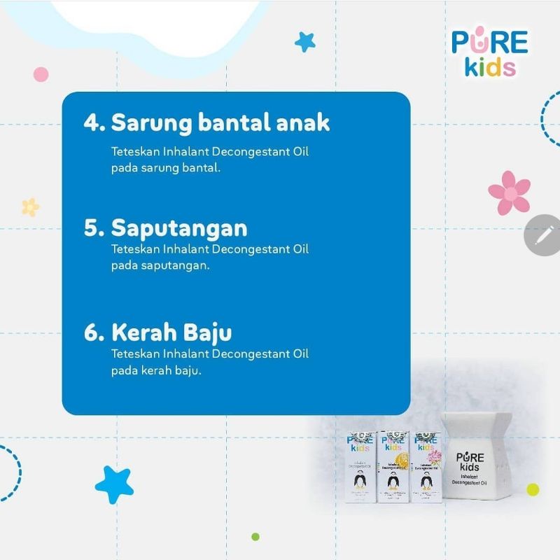 PAKET Pure Kids Inhalant Decongestan 10ml + Tungku Aromatherapy  Pelega Hidung Tersumbat Bayi Anak-2