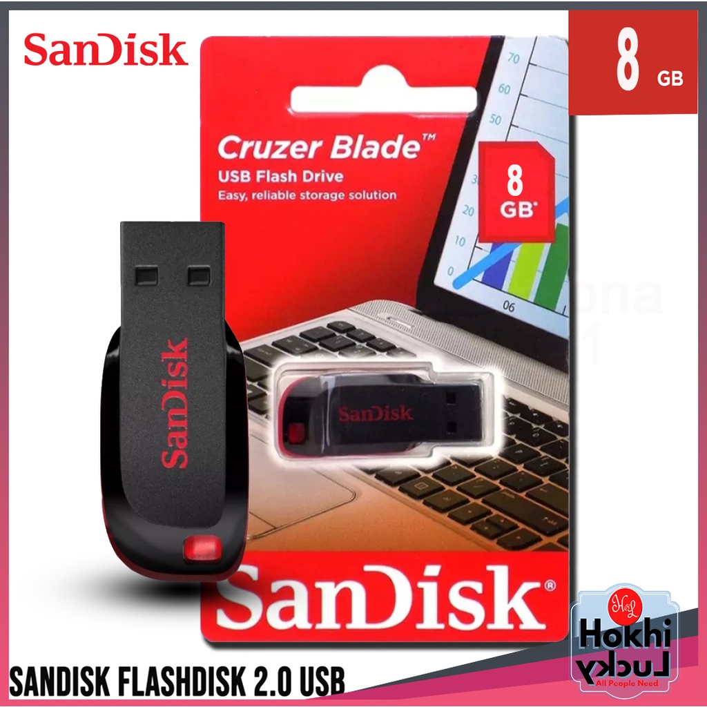 Flashdisk 8GB Sandisk Cruzer Blade CZ50 USB Flashdisk 8 GB  Flashdisk Sandisk 8GB Original