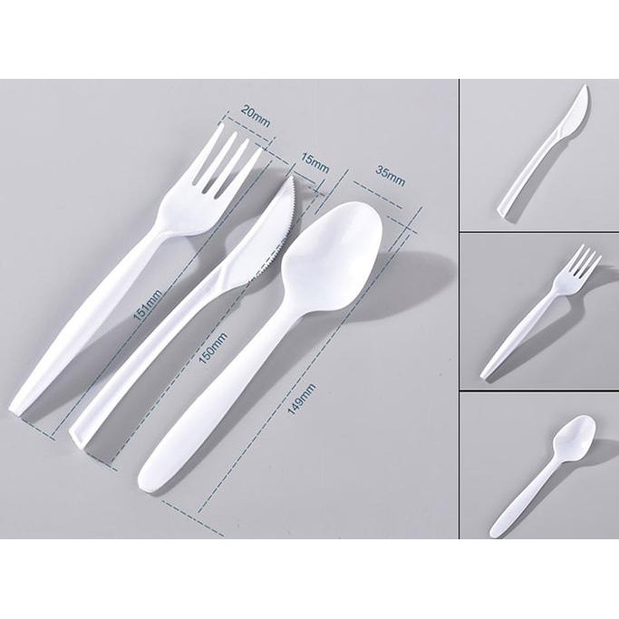 Sendok garpu pisau plastik set