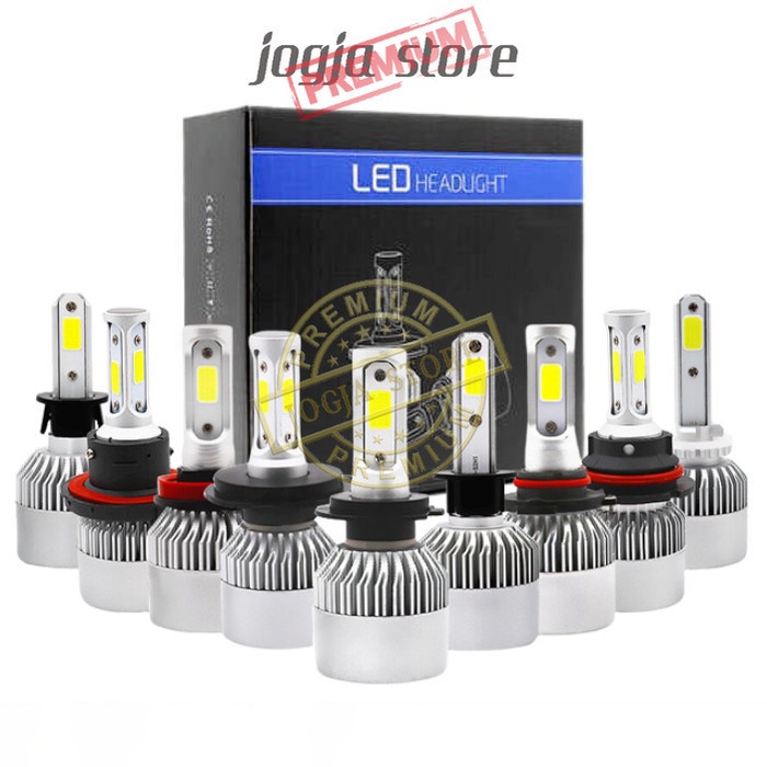 Lampu Mobil Headlight LED COB 8000LM H1 H4 H11 H7 H3 HB4 H27 HB3 2PCS