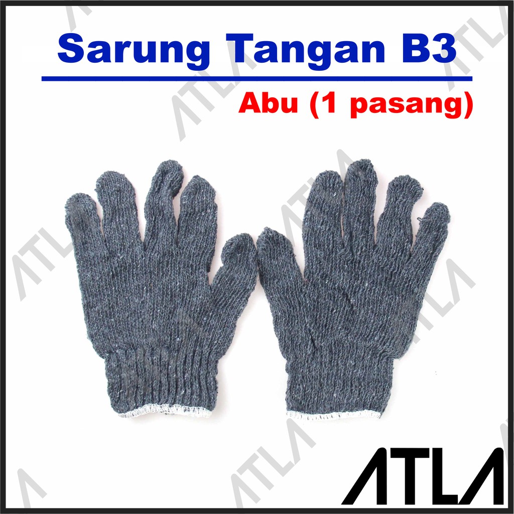 Jual Sarung Tangan Rajut B3 Gelap Benang 3 Safety Working Kerja Katun ...