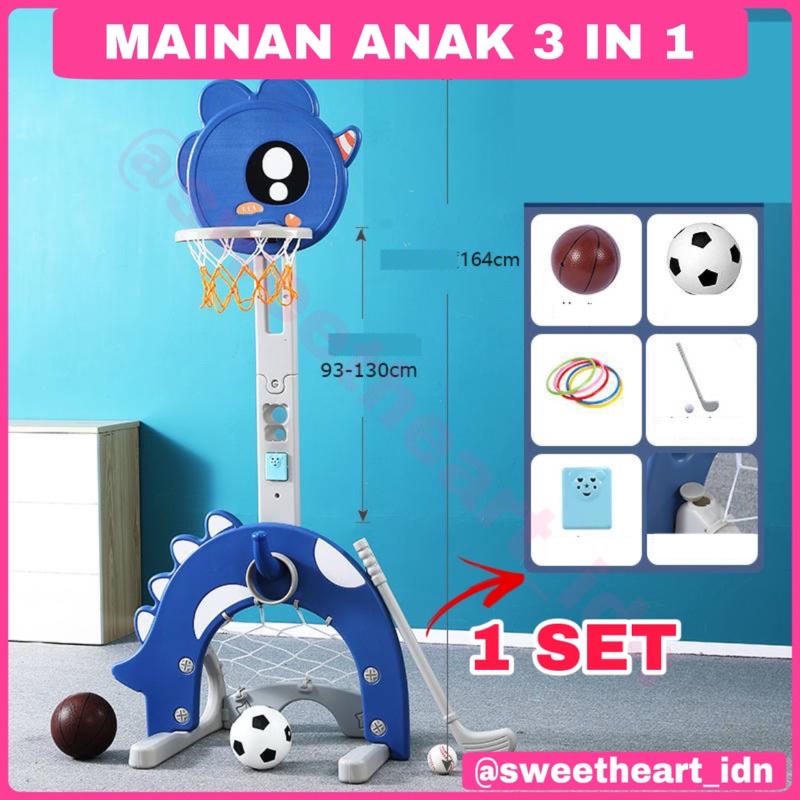 Mainan anak ring basket gawang sepak bola SET Mainan anak cowo gawang sepak bola basker kado ulang tahun anak cowo