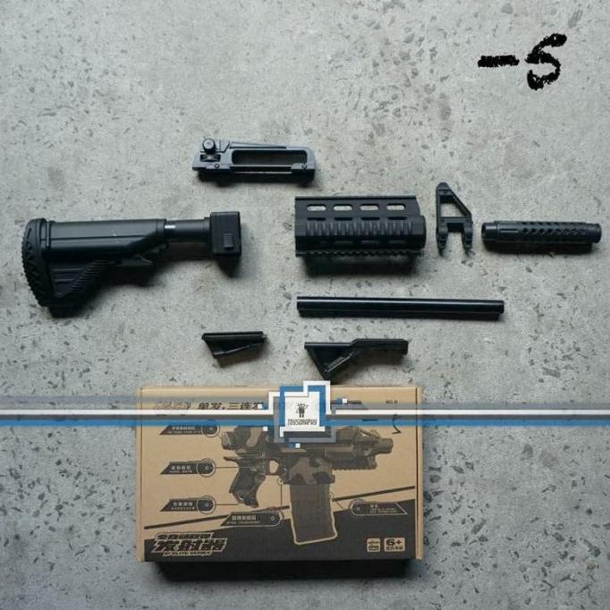 [TERLARIS] NERF STRYFE PUBG WORKER M416 SET 5 BLACK ADD ON KIT STOCK ACCESSORIES