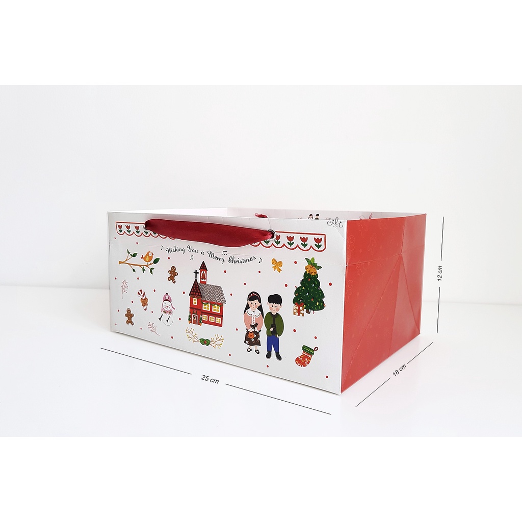 

(paperbag-MERRY AND BRIGHT) paperbag untuk dus nastar sekat natal