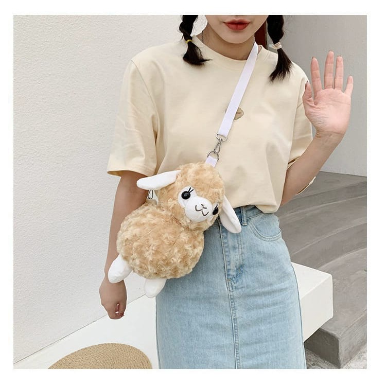 [littlecrab] Tas Domba Kecil Tas Lucu Sheep Cute Slingbag Tas Wanita Unik Gemesh Tas Model Kambing Korean Style