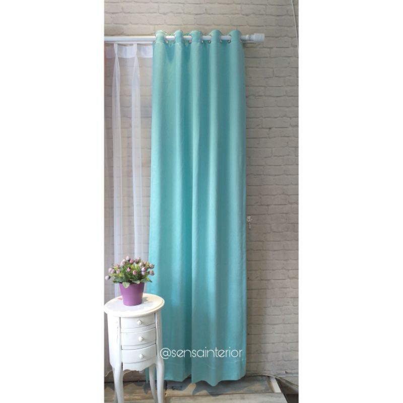 Gorden Blackout Impor Polos Biru Tosca Kilap 220x103 FREE KONSULTASI G0011