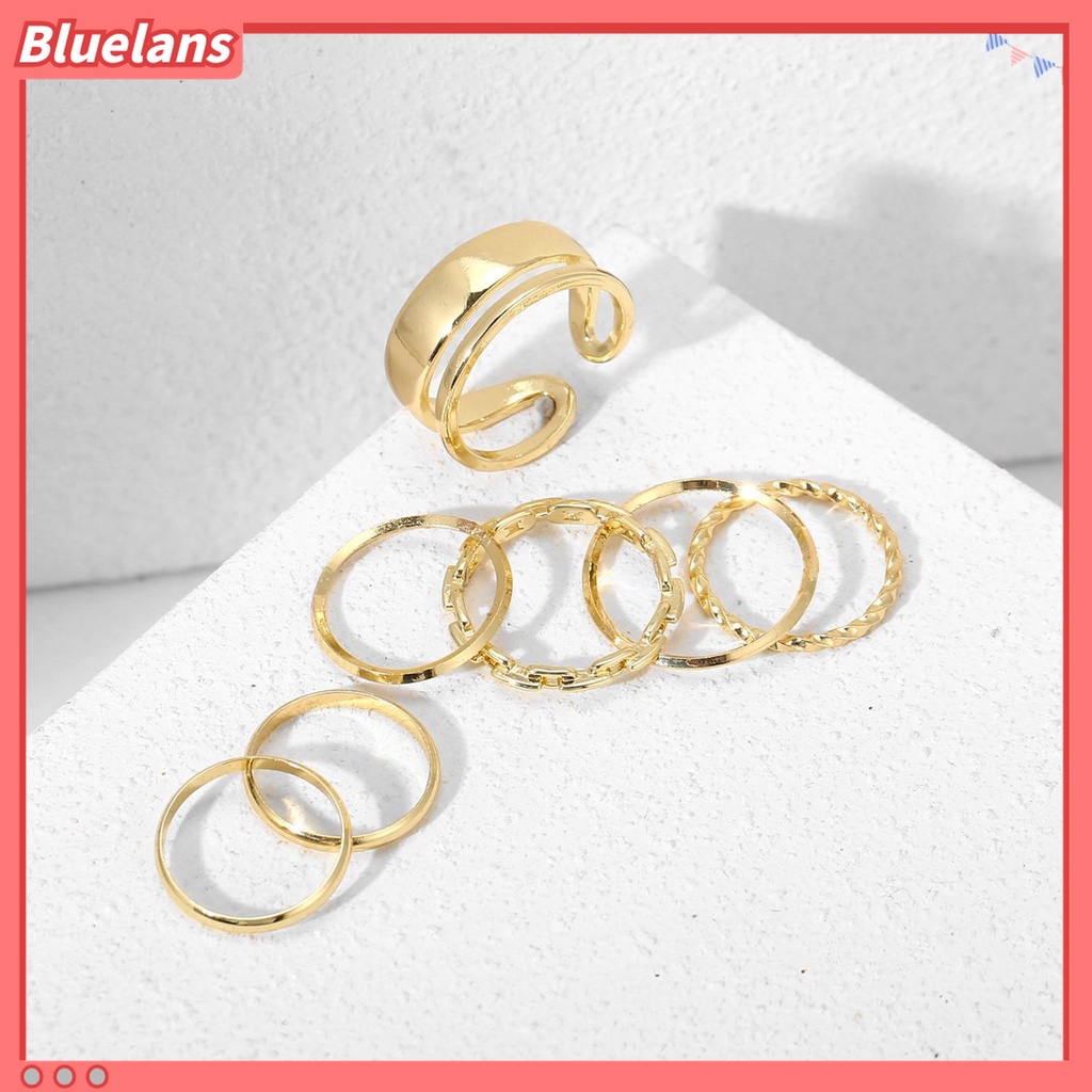 1 Set Cincin Knuckle Bentuk Geometris Electroplating Tahan Lama Gaya Punk Untuk Unisex