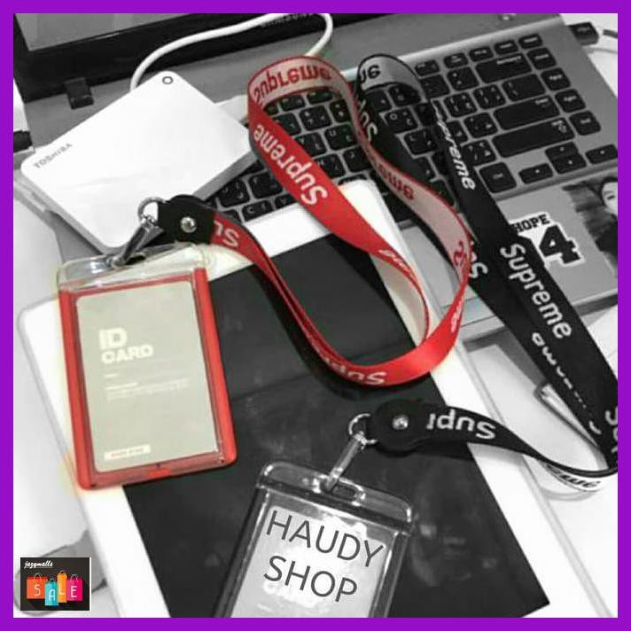

DOCUMENTO- NAME TAG KULIT PU / ID CARD HOLDER SUPREME / GANTUNGAN NAMA - BIRU -ASLIII.