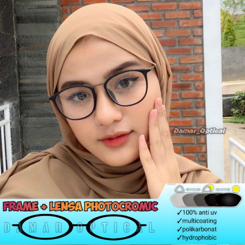 FRAME KACAMATA 1867 Kacamata Photocromic Anti radiasi | Kacamata Minus Wanita | Kacamata Fashion