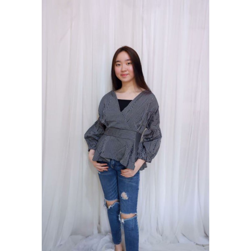Atasan Blouse Katun wanita casual / formal Ld 120-130 Catalya Ken-328