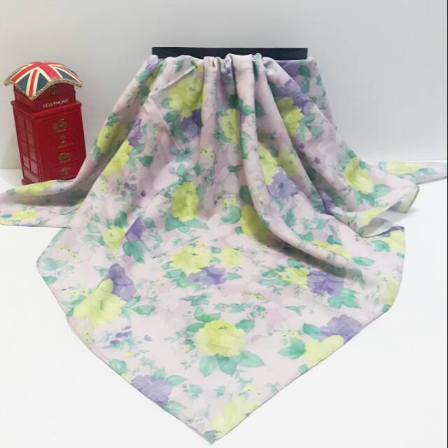 Hijab segiempat katun italy ungu muda