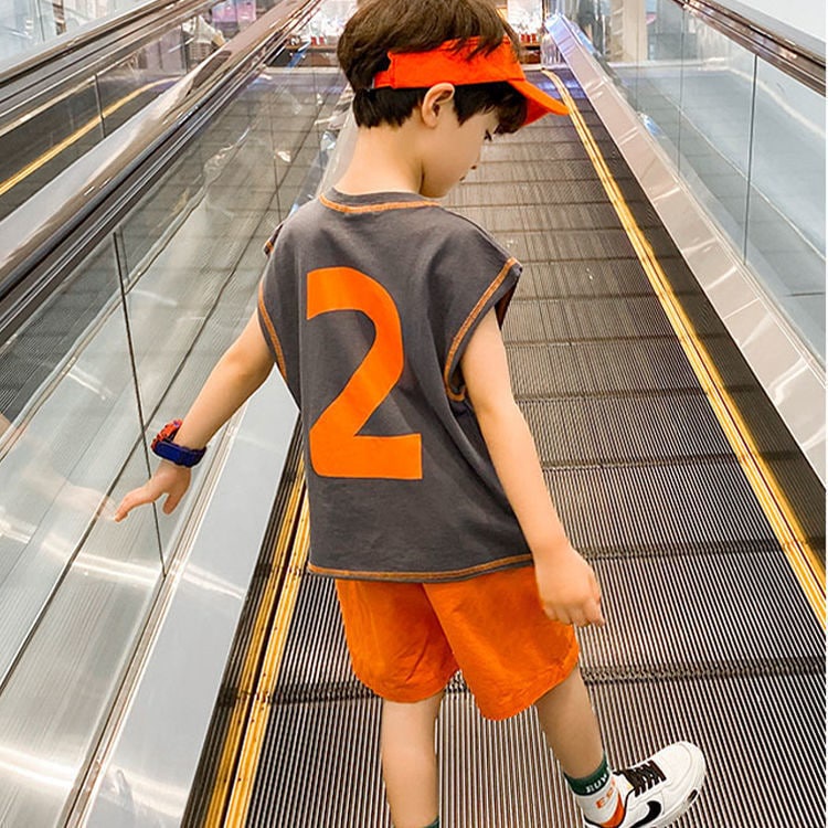 Promo !! Setelan baju anak cowok / setelan two orange fanco ukuran 2-4tahun / Setelan anak import keren