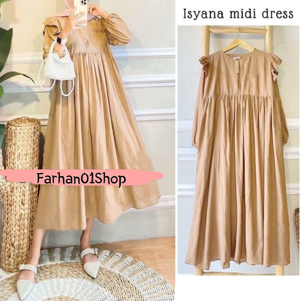 GAMIS ISYANA MIDI DRESS FASHION MUSLIM TERBARU