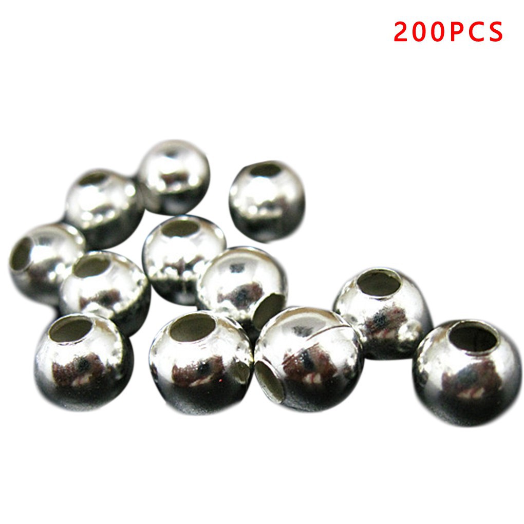 200Pcs Bola Besi  Bulat Hollow  Ukuran 4mm untuk Ornamen DIY 