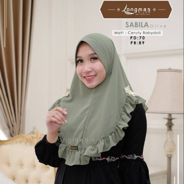 Hijab Sabila Ori Longmas Warna Olive