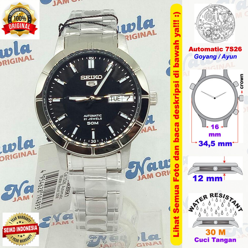 Seiko 5 Ladies SNK895K1 Automatic Black Dial - Jam Tangan Wanita SNK895