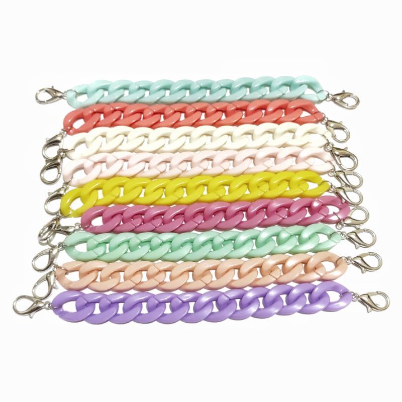 Konektor Masker Hijab Mask Connector Strap Extender Sofia Pastel Acrilic Chain Rantai Akrilik