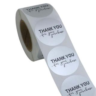 500 Pcs Roll Stiker  Label Kemasan Tulisan Thank  You  Untuk 