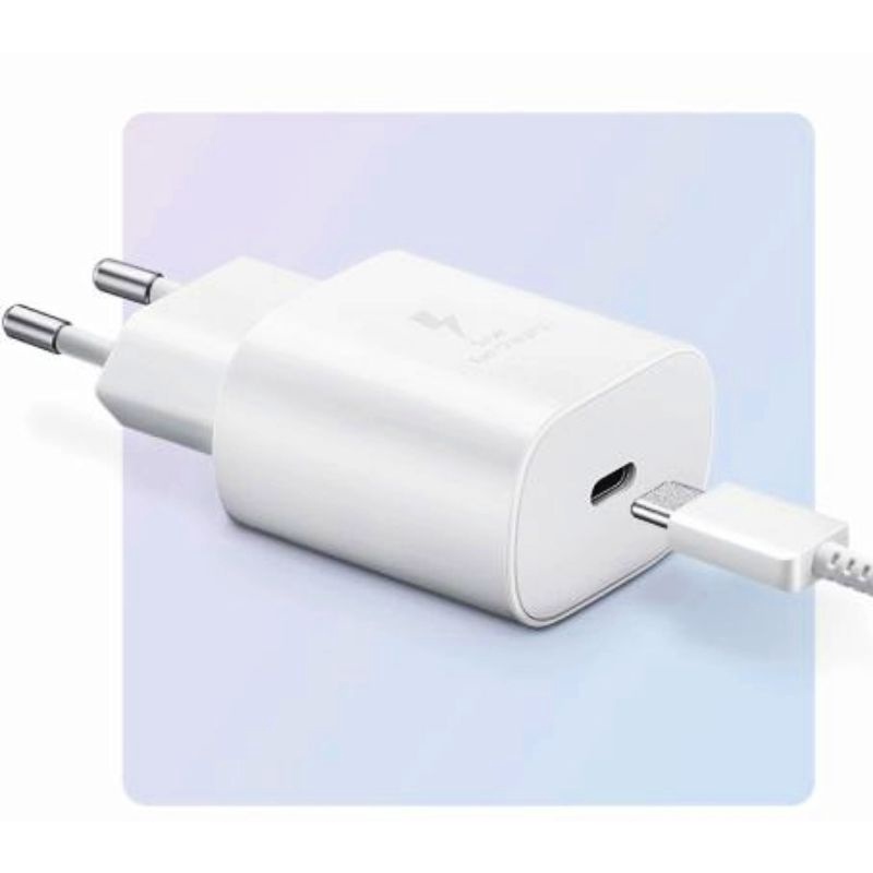 Adaptor Charger 25W Usb C Fast Charge Samsung A51/A70/A71/A33/A53/ FOLD 3/S10/S20/S21 FE/Note 10 10+