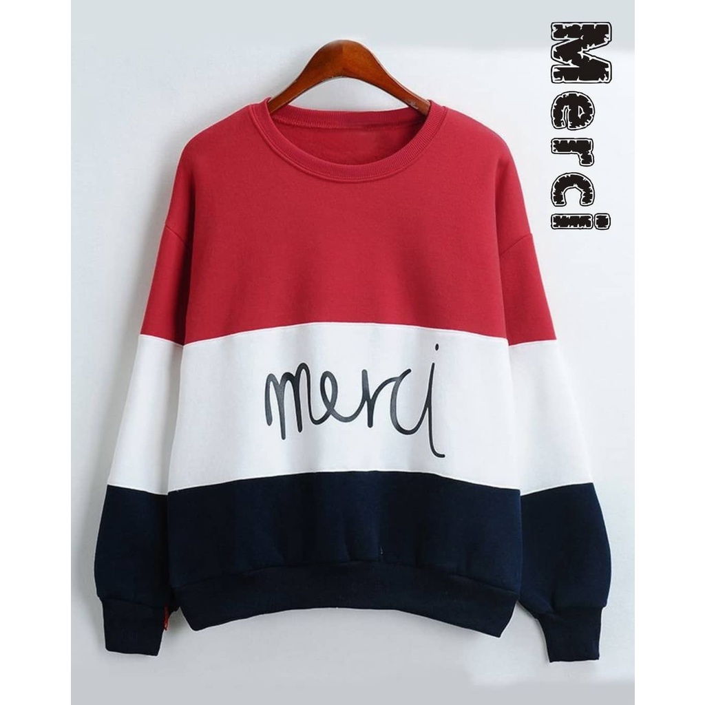 ALESHA [BISA COD] Switer Sweter Sweater Thrift Crewneck Wanita Murah [MERCI]