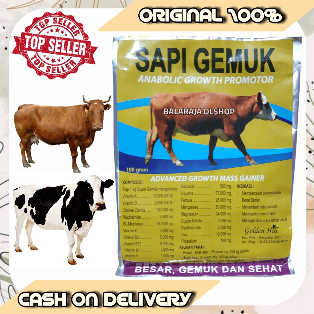 VITAMIN PENAMBAH NAFSU MAKAN DAN PENGGEMUK BADAN SAPI KERBAU KAMBING - SAPI GEMUK