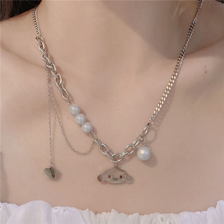 Cinnamon Dog Necklace Accessories Multilayer Splicing Clavicle Chain Pendant Personality