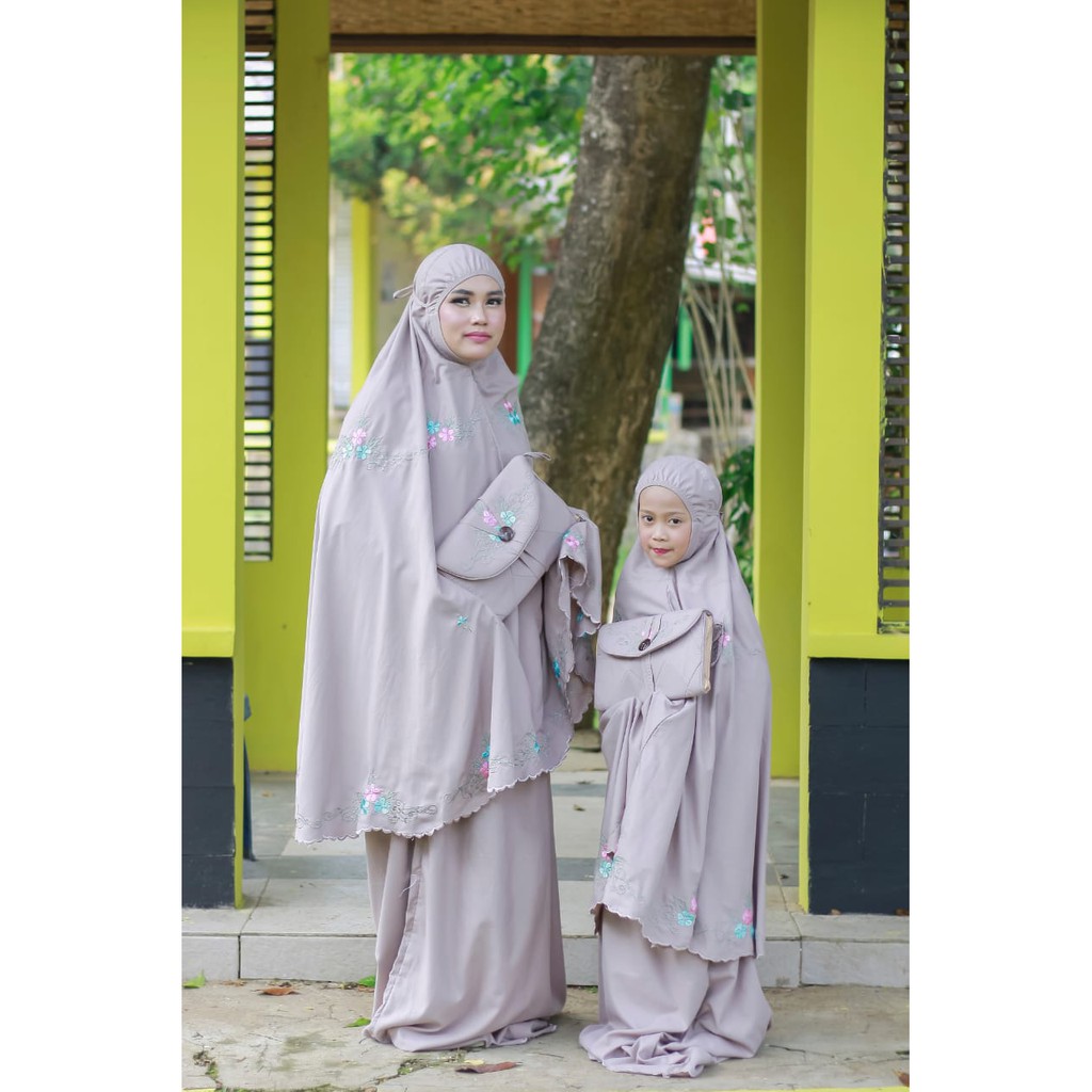 Mukena Alesya Couple Ibu Anak/Bahan Harga Grosir/Best Seller/Bisa COD