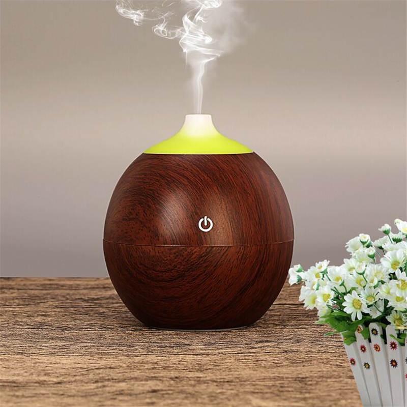 Air Humidifier Diffuser KH120B Aromatherapy Coconut Design Motif Kayu Wooden Dark Wood 130ml jnp