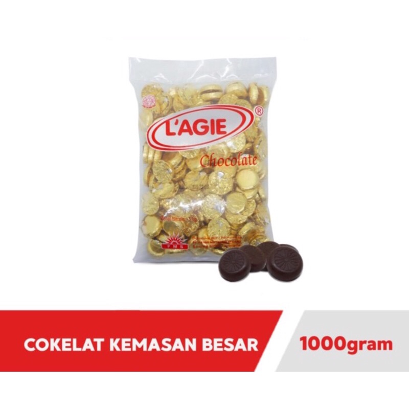 Lagie Coklat Kiloan Cokelat Golden Coin Kismis bentuk Koin  1 kg