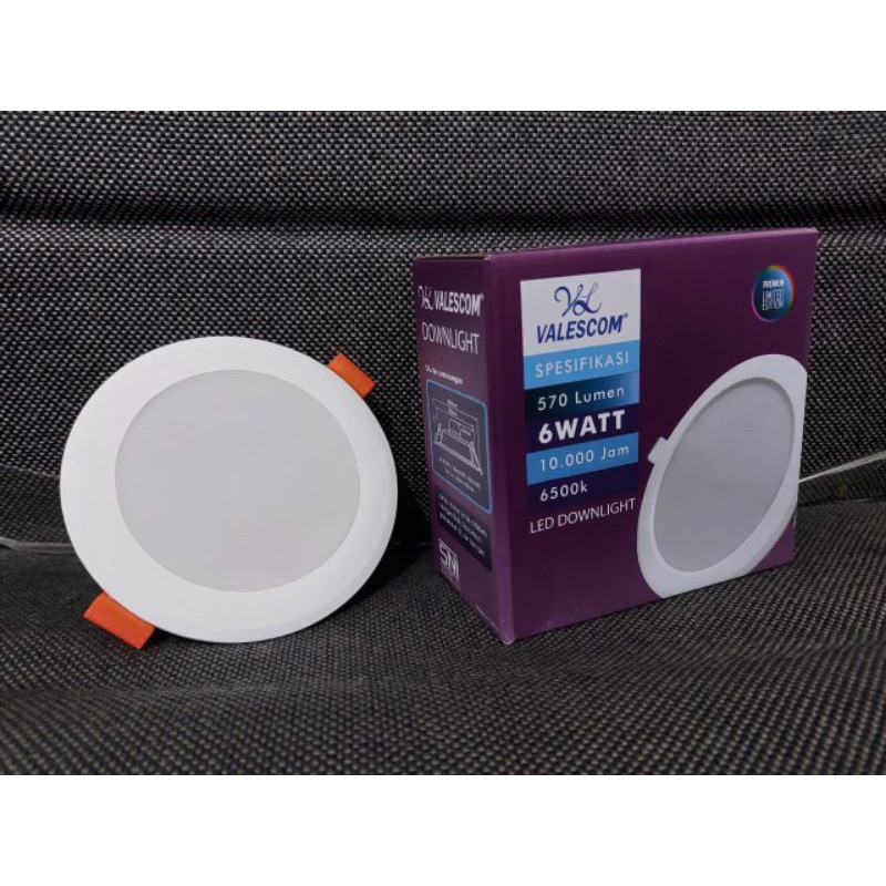 Downlight Led Panel Plafon 6 Watt 6W 3 inch Putih Valescom