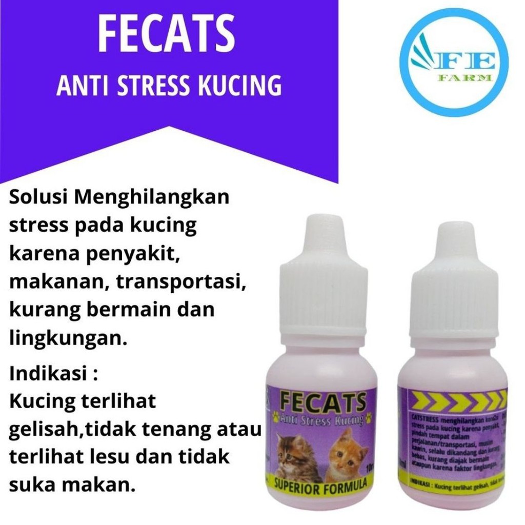 Vitamin ANTI STRESS Kucing Penambah Daya Tahan Nafsu Makan Cat FEFARM