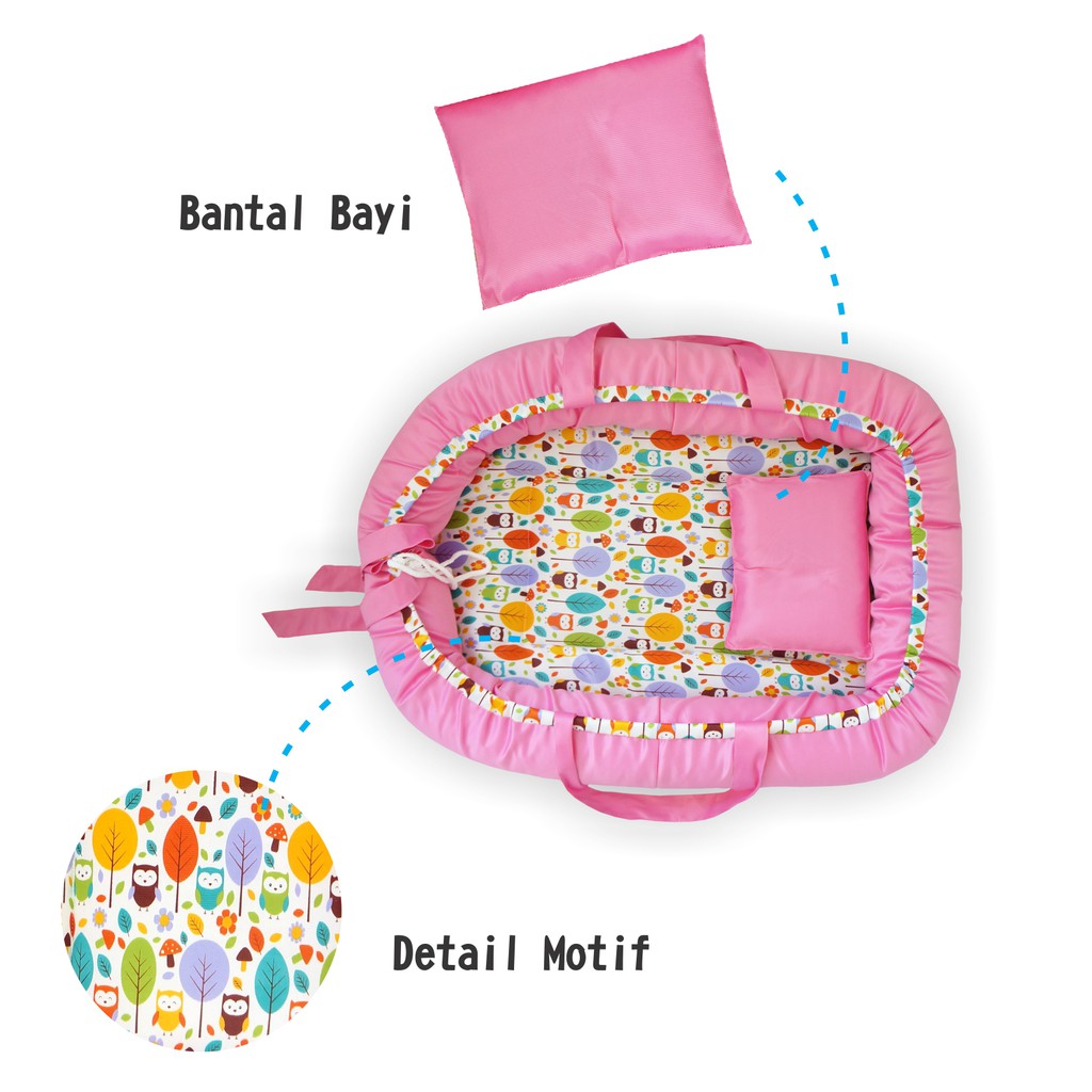 

Little Friends Baby Nest / Kasur + Kelambu Owl Pink Littlefriends LFK1231