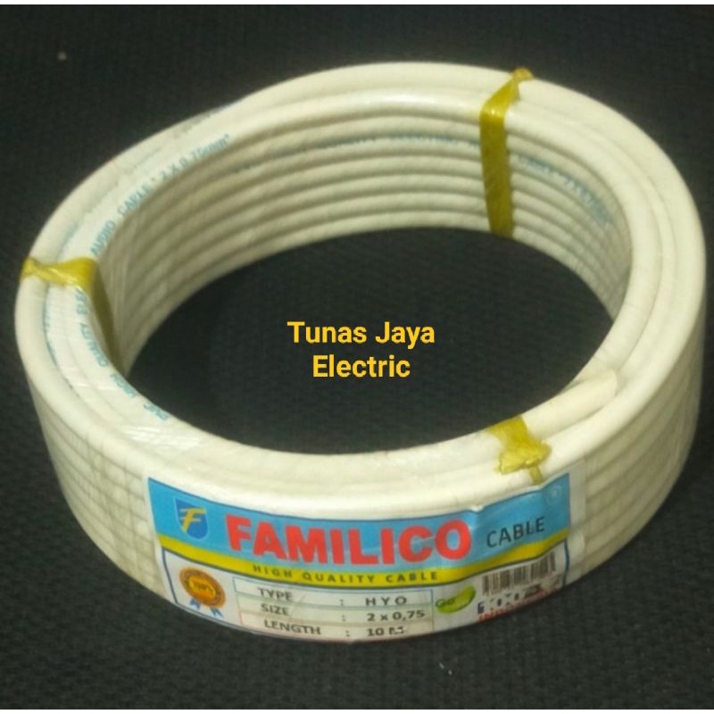 Kabel Serabut NYMHY / NYYHY 2x0,75mm @10M FAMILICO (Best Quality)