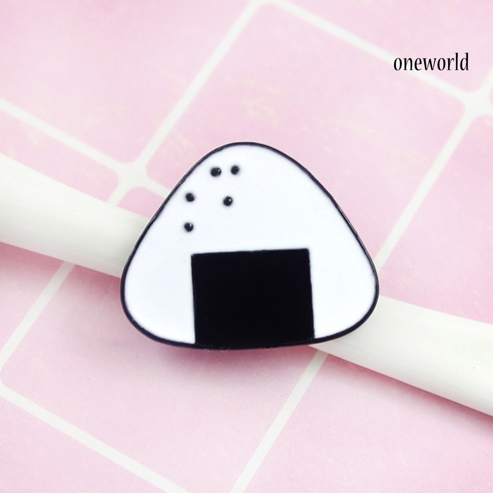 OW@ Cartoon Japanese Sushi Rice Ball Enamel Brooch Pin Denim Jacket Lapel Badge