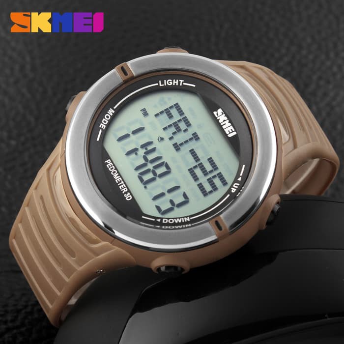 SKMEI Heartrate & Pedometer Watch 1111 Original WR 50M - Coffee