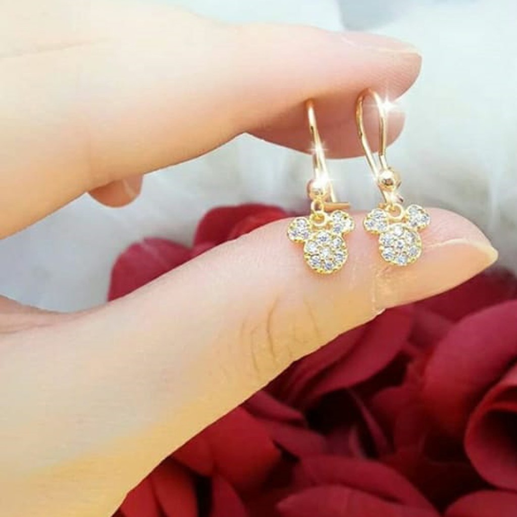 RAKA Acc - Anting Clip Model Mickey Mouse Xuping Gold Perhiasan Cantik Wanita Lapis Emas 18k 035