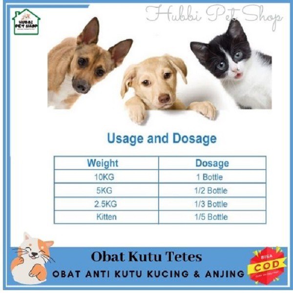 obat kutu kucing anjing obat tetes kutu Tengkuk kucing anjing 0,5ml Ampuh