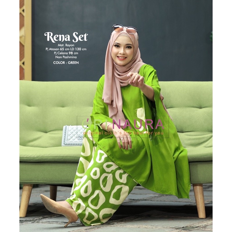 SETELAN JUMBO XXL LD 130 RENATA TIE DYE/ ONE SET BIG SIZE BUSUI FRIENDLY/ DAILY SET RAYON MOTIF/PIYAMA KATUN PREMIUM-Green