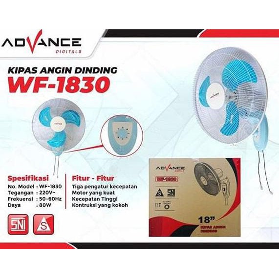 terlaris  produk Advance Kipas angin dinding / wallfan besi Advance 18inci WF-1830