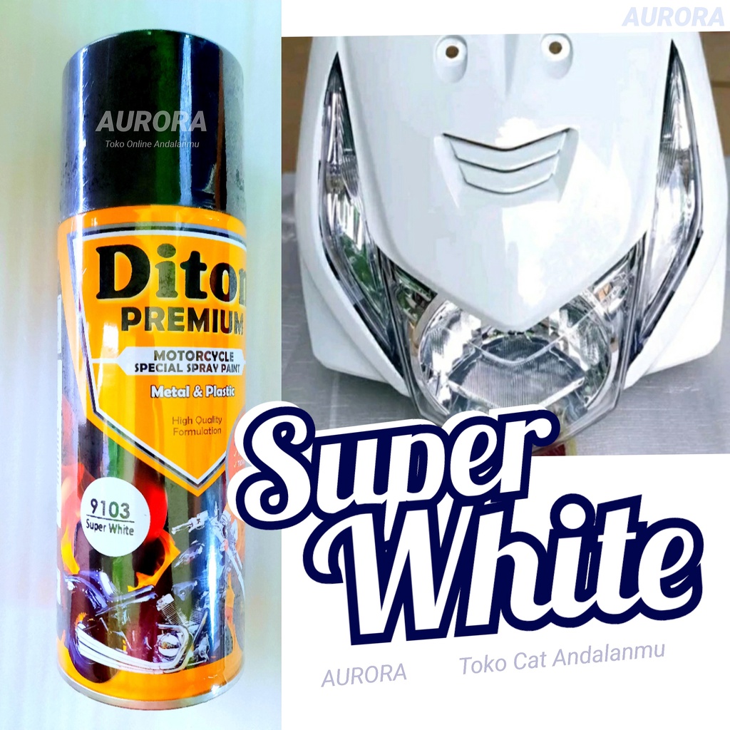 

Cat Putih Diton Premium Super White 9103 Putih Bersih Cerah Bagus Solid Susu Whit Whete Whet Cet Pilok Pilox Pylox Spray Semprot 400ml 400cc