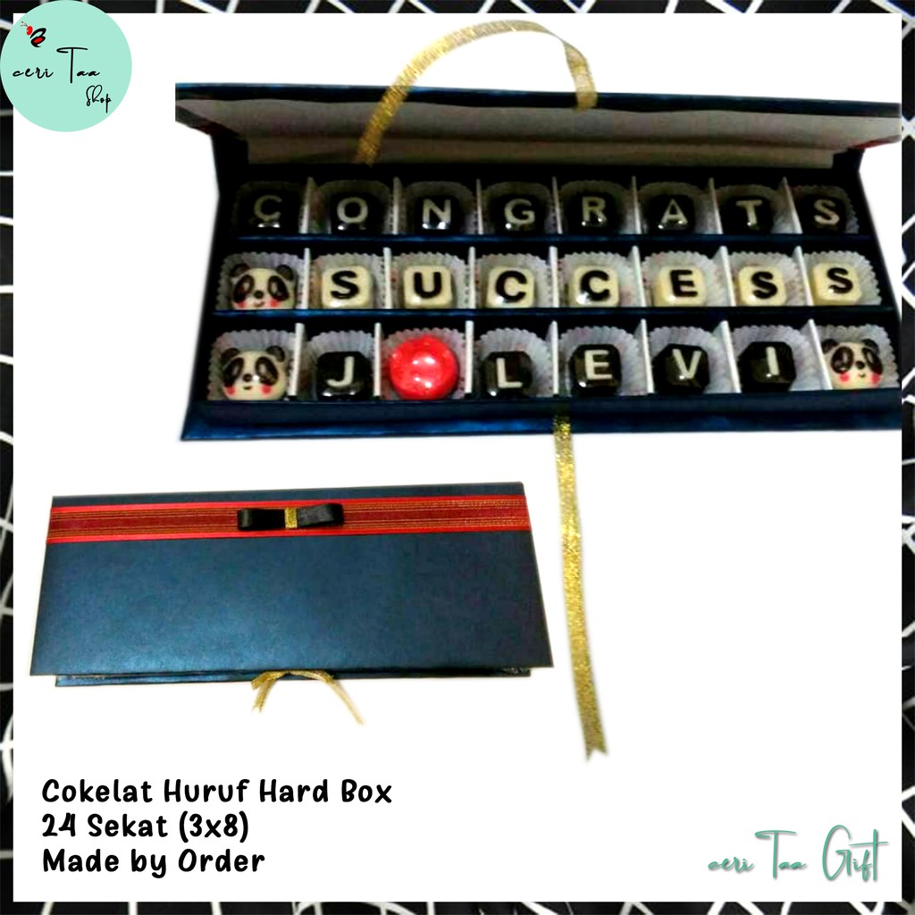 

Cokelat 24 Sekat 3x8 Hard Box | Cokelat Souvenir | Cokelat Huruf | Cokelat Angka | Cokelat Bingkisan