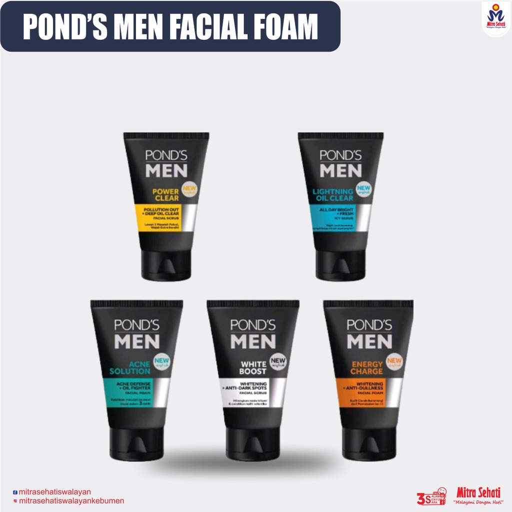 POND’S MEN FACIAL FOAM 100gr / POND’S FACE WASH / POND’S FOR MEN [ Mitra Sehati Swalayan ]