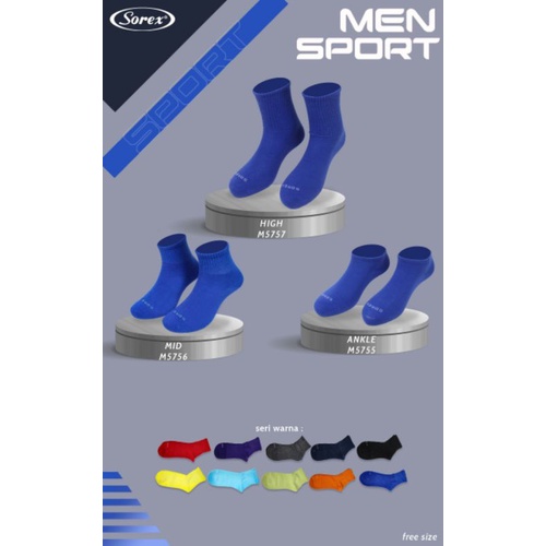 Sorex man sport Sock M 5755/M 5756/M 5757 kaos kaki olahraga