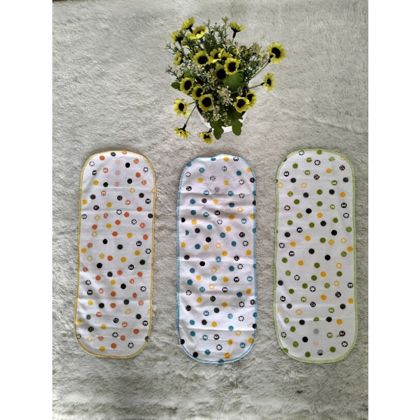 3 pcs GURITA BAYI PEREKAT PUTIH MOTIF POLKADOT