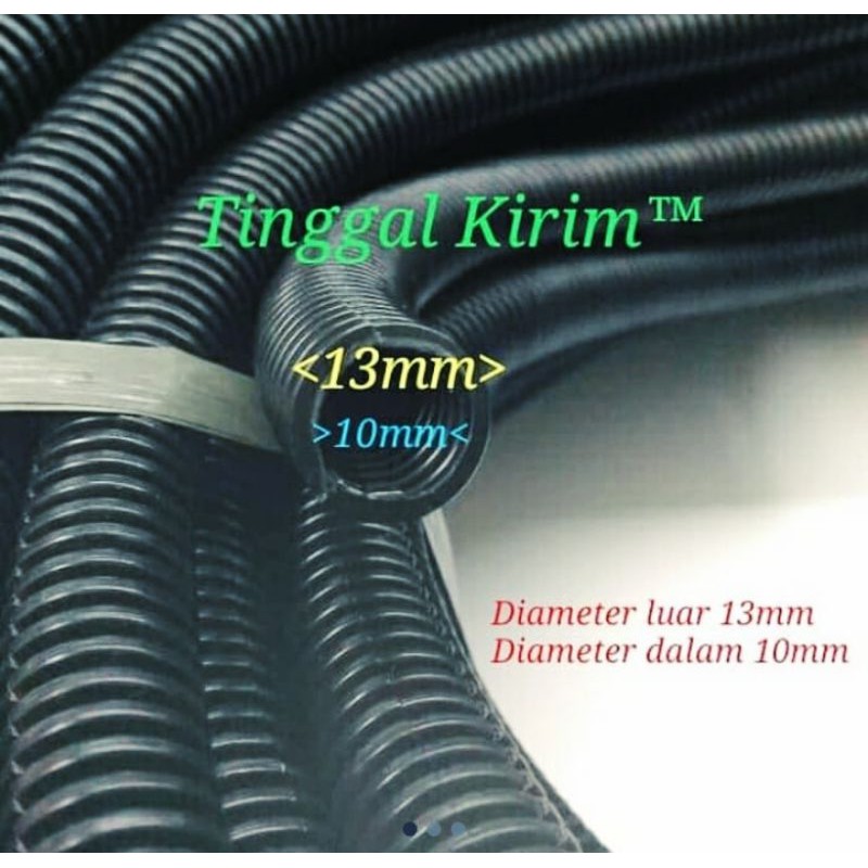 Selang fleksibel belah belah 10 mm untuk membungkus/merapikan macam macam kabel